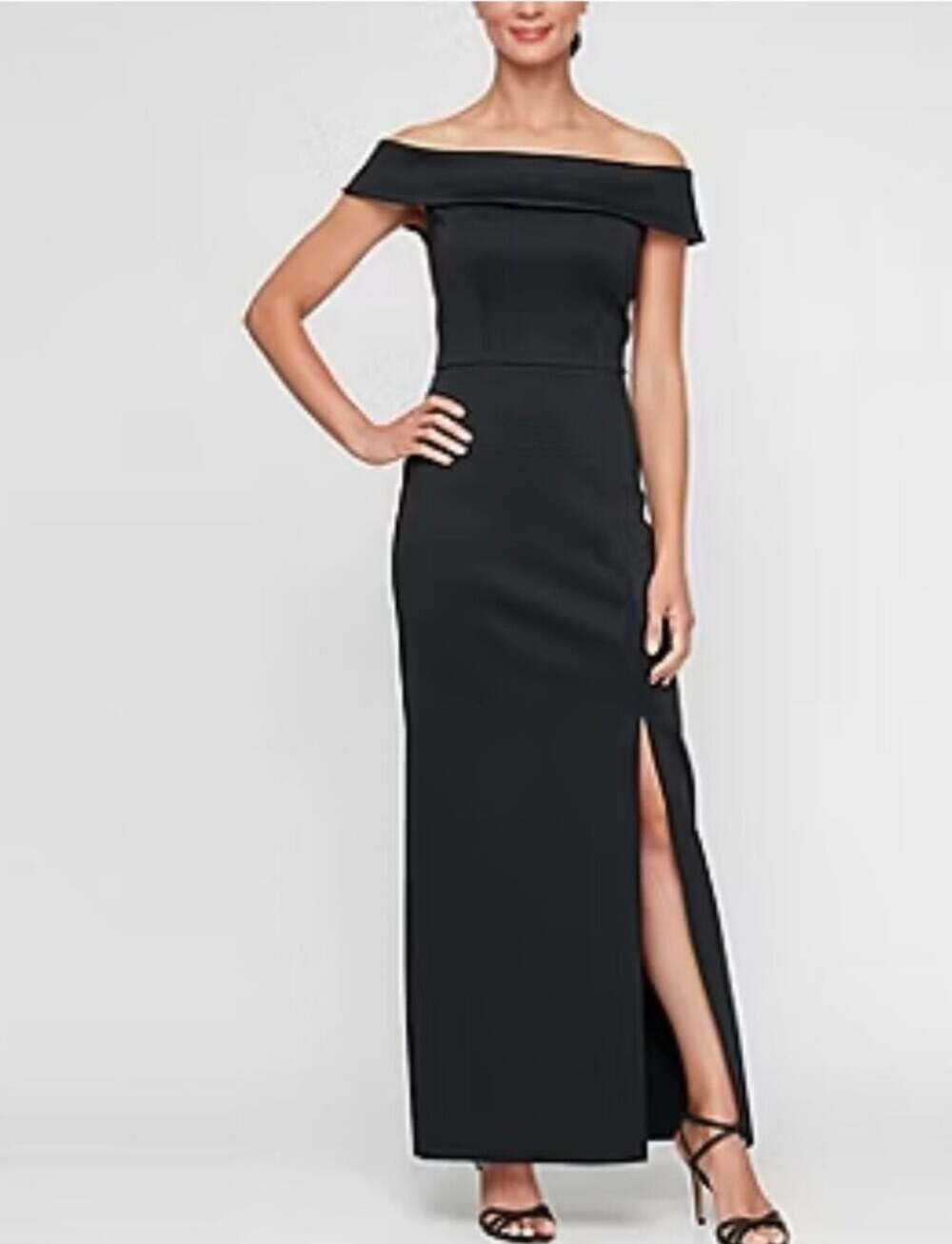 ATELIER DANIELLE Women's Black Off-The-Shoulder Formal Dress Size 16 NWT